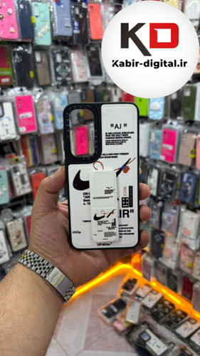 قاب گوشی Galaxy A35 / A55 سامسونگ Casetify استند شو اسپرت لنز برجسته طرح نایک سفید