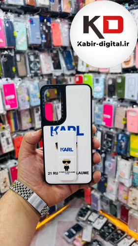 قاب گوشی Galaxy A35 / A55 سامسونگ Casetify استند شو اسپرت لنز برجسته طرح کارل سفید