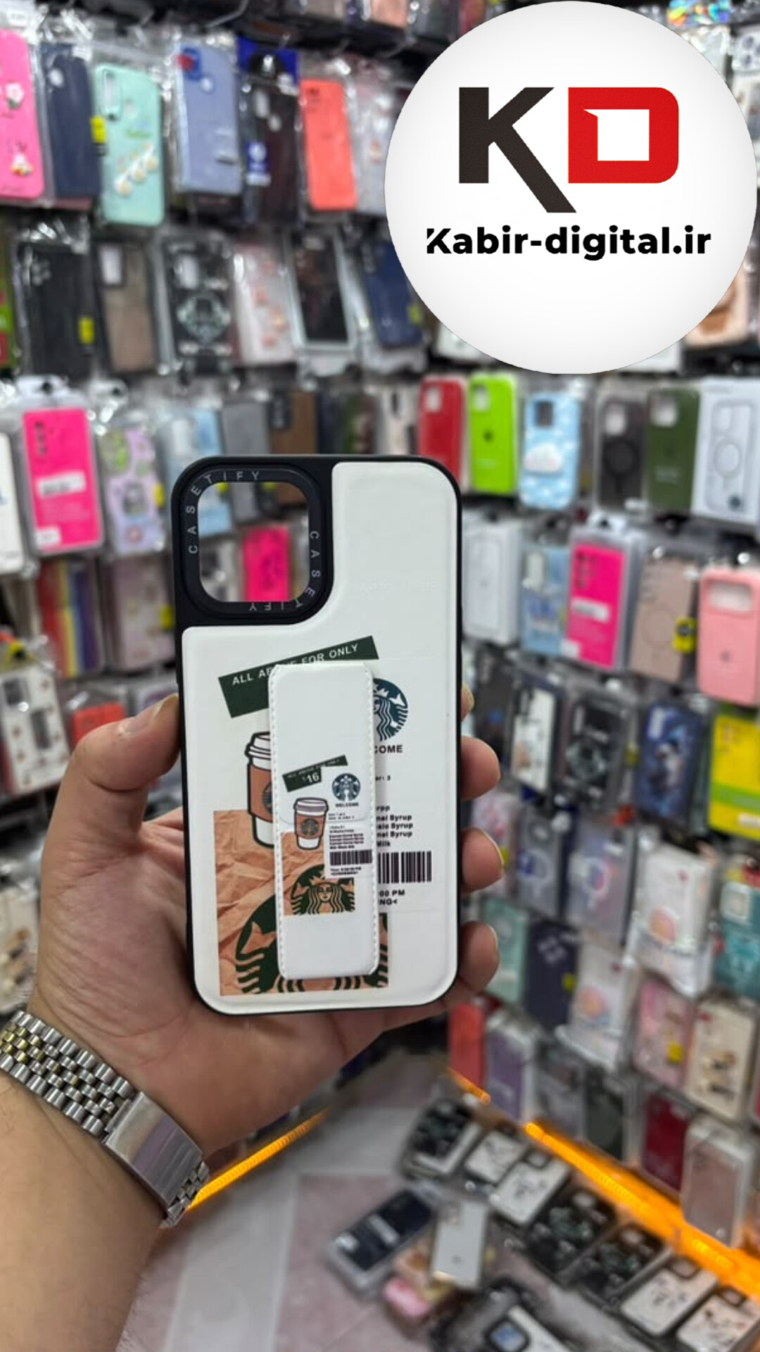 قاب گوشی iPhone 12 Pro Max ایفون Casetify استند شو اسپرت لنز برجسته طرح استار باکس سفید