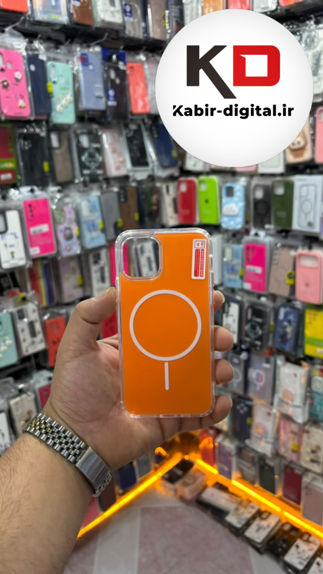 قاب گوشی iPhone 11 Pro آیفون Cosmic Clear Case مگ سیف Magsafe اورجینال اسپرت ایربگ دار ضد ضربه نارنجی