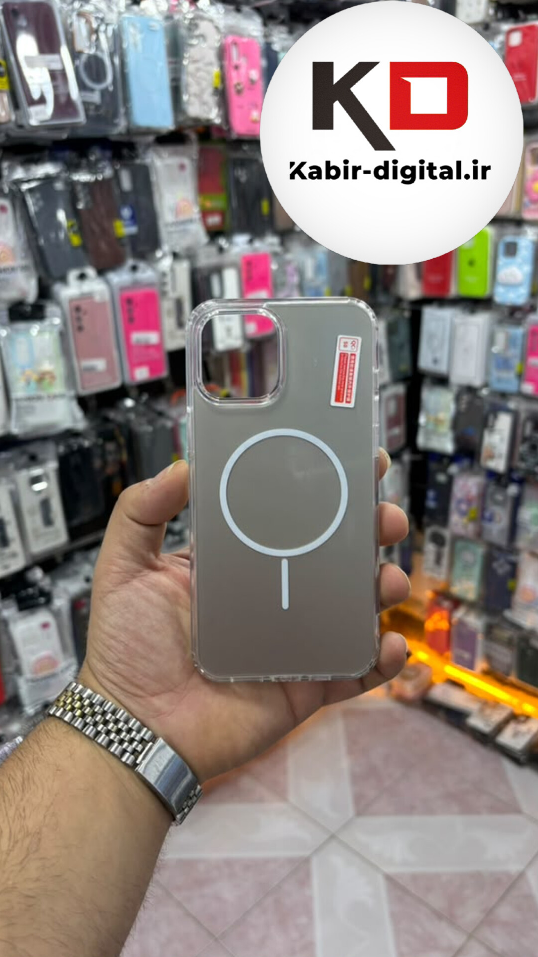 قاب گوشی iPhone 12 Pro آیفون Cosmic Clear Case مگ سیف Magsafe اورجینال اسپرت ایربگ دار ضد ضربه خاکی