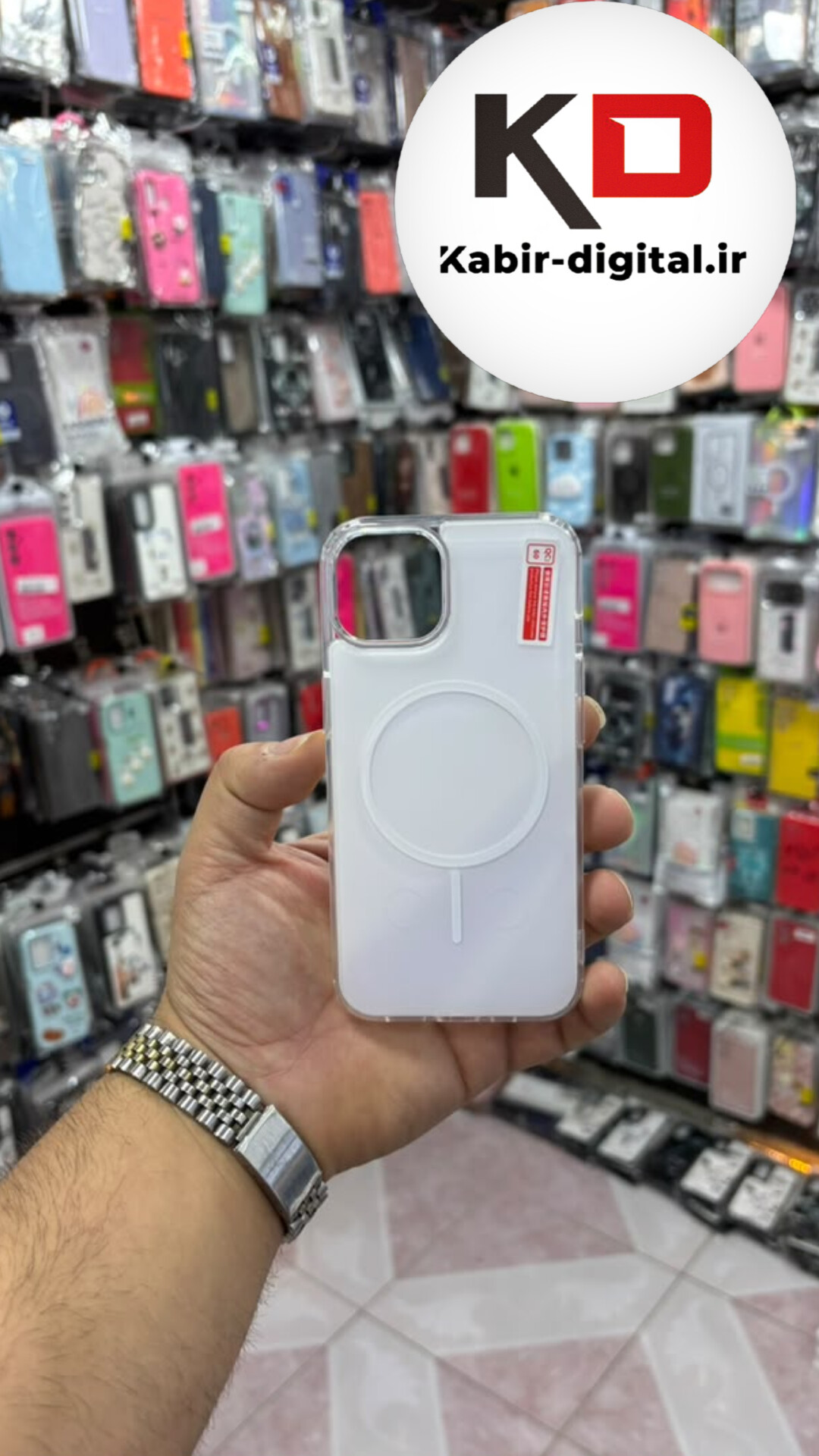 قاب گوشی iPhone 13 آیفون Cosmic Clear Case مگ سیف Magsafe اورجینال اسپرت ایربگ دار ضد ضربه سفید