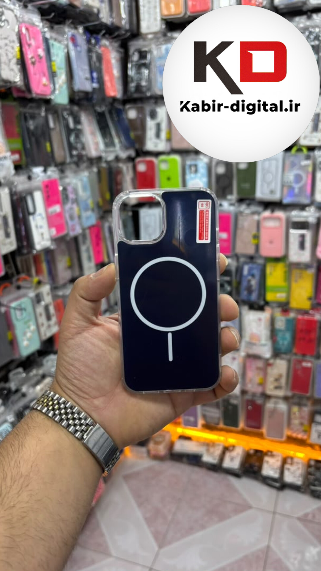 قاب گوشی iPhone 13 آیفون Cosmic Clear Case مگ سیف Magsafe اورجینال اسپرت ایربگ دار ضد ضربه سرمه ای