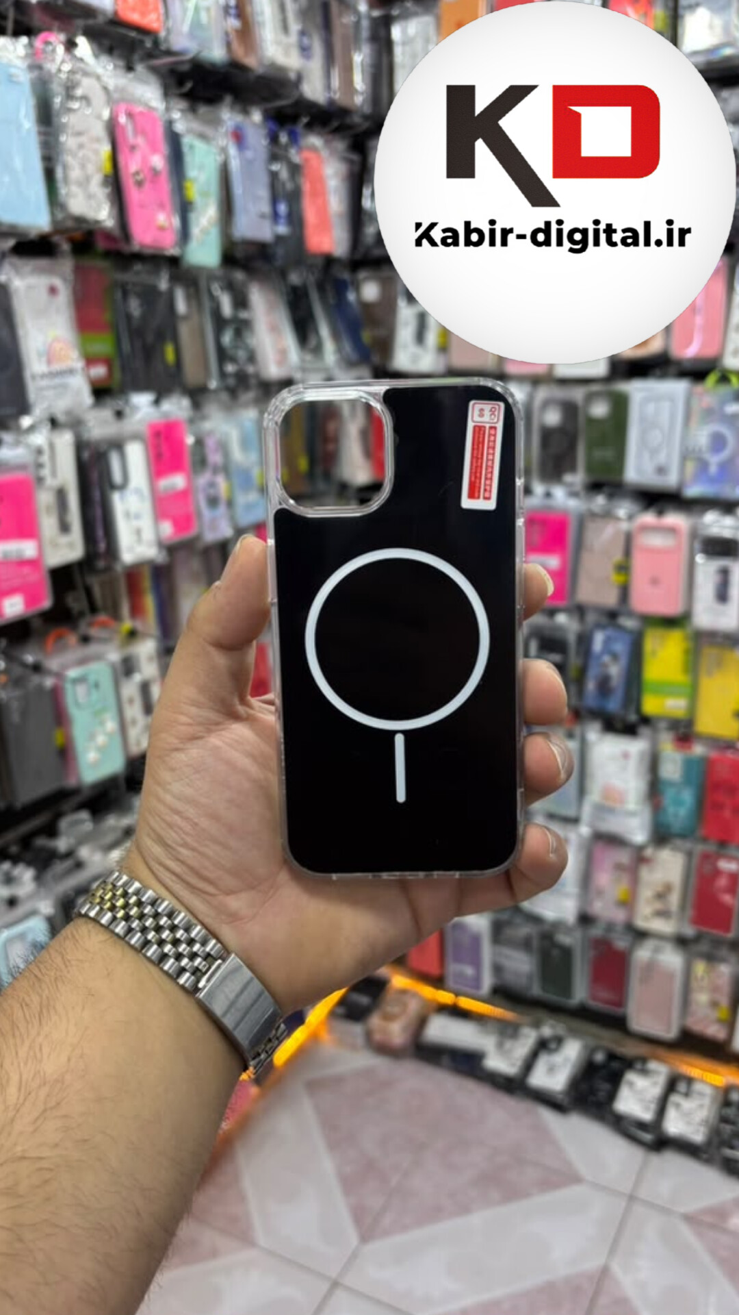 قاب گوشی iPhone 13 آیفون Cosmic Clear Case مگ سیف Magsafe اورجینال اسپرت ایربگ دار ضد ضربه مشکی