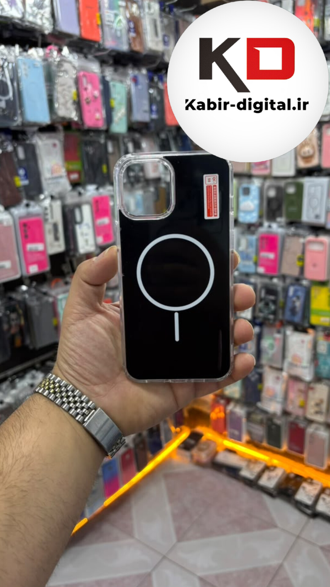 قاب گوشی iPhone 12 Pro Max آیفون Cosmic Clear Case مگ سیف Magsafe اورجینال اسپرت ایربگ دار ضد ضربه مشکی
