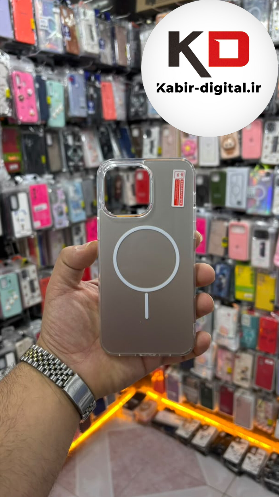 قاب گوشی iPhone 14 Pro Max / 13 Pro Max آیفون Cosmic Clear Case مگ سیف Magsafe اورجینال اسپرت ایربگ دار ضد ضربه خاکی