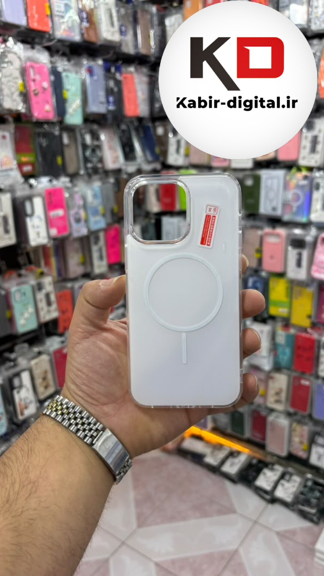 قاب گوشی iPhone 14 Pro Max / 13 Pro Max آیفون Cosmic Clear Case مگ سیف Magsafe اورجینال اسپرت ایربگ دار ضد ضربه سفید