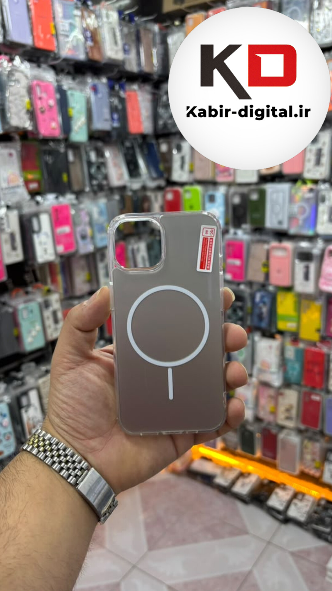 قاب گوشی iPhone 13 / 14 / 15 آیفون Cosmic Clear Case مگ سیف Magsafe اورجینال اسپرت ایربگ دار ضد ضربه خاکی