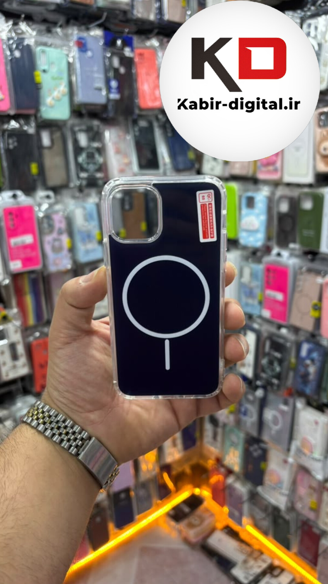 قاب گوشی iPhone 11 آیفون Cosmic Clear Case مگ سیف Magsafe اورجینال اسپرت ایربگ دار ضد ضربه سرمه ای