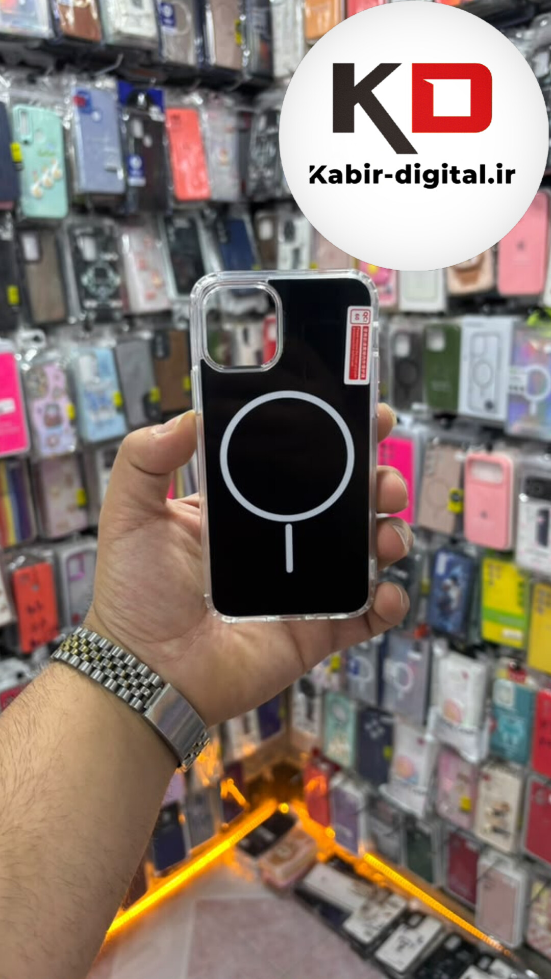 قاب گوشی iPhone 11 آیفون Cosmic Clear Case مگ سیف Magsafe اورجینال اسپرت ایربگ دار ضد ضربه مشکی