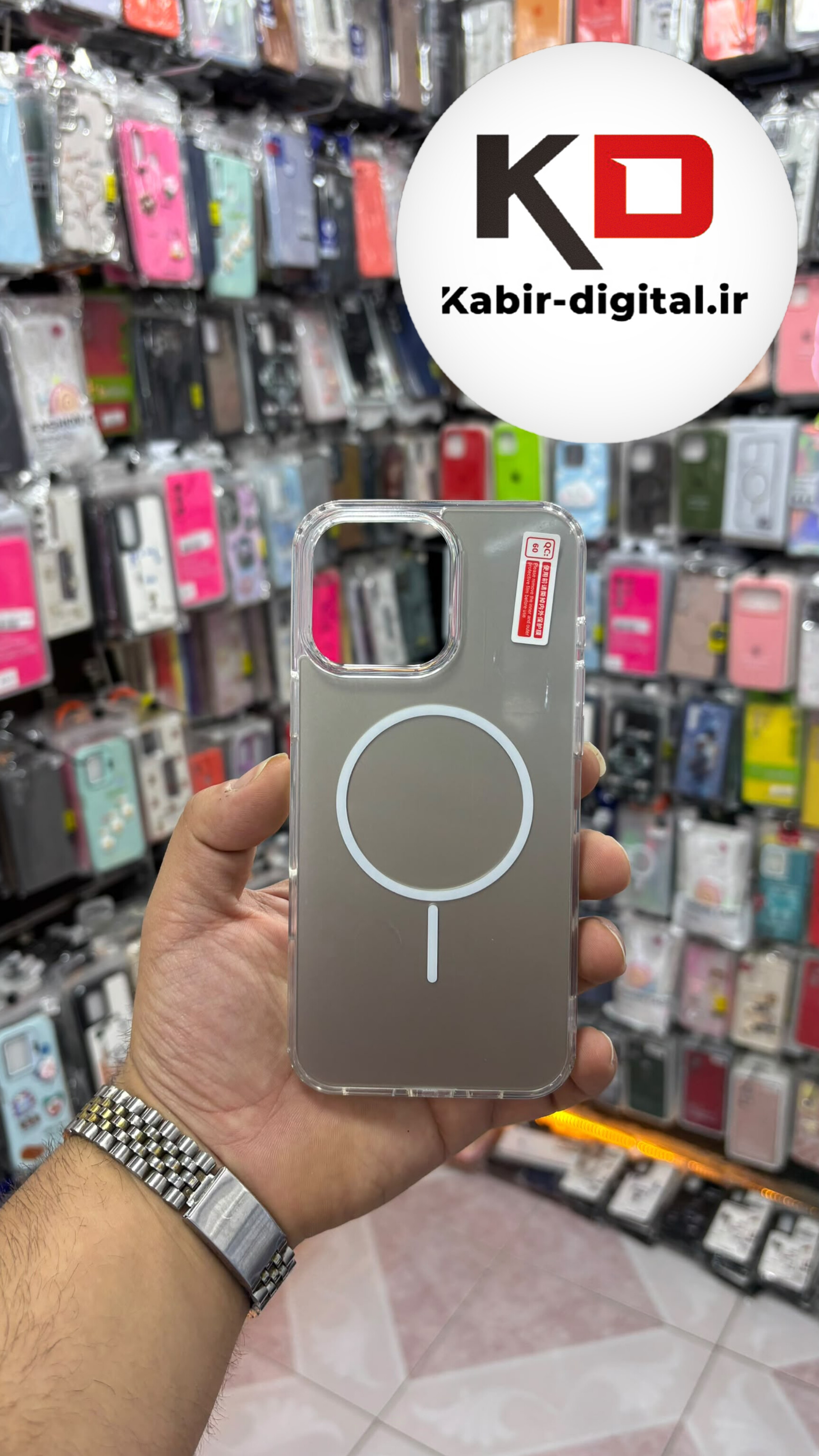 قاب گوشی iPhone 13 Pro آیفون Cosmic Clear Case مگ سیف Magsafe اورجینال اسپرت ایربگ دار ضد ضربه خاکی