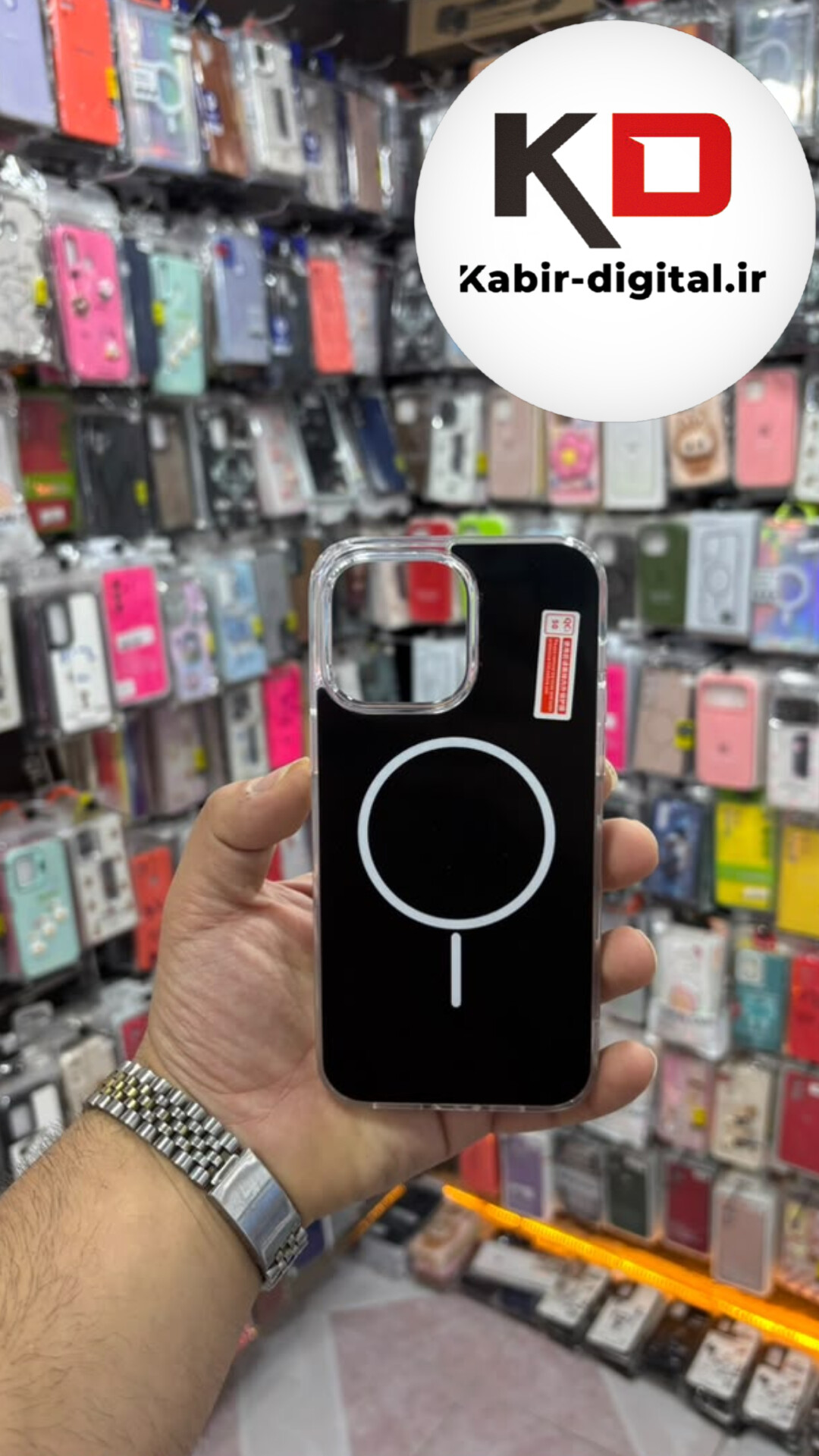 قاب گوشی iPhone 13 Pro آیفون Cosmic Clear Case مگ سیف Magsafe اورجینال اسپرت ایربگ دار ضد ضربه مشکی