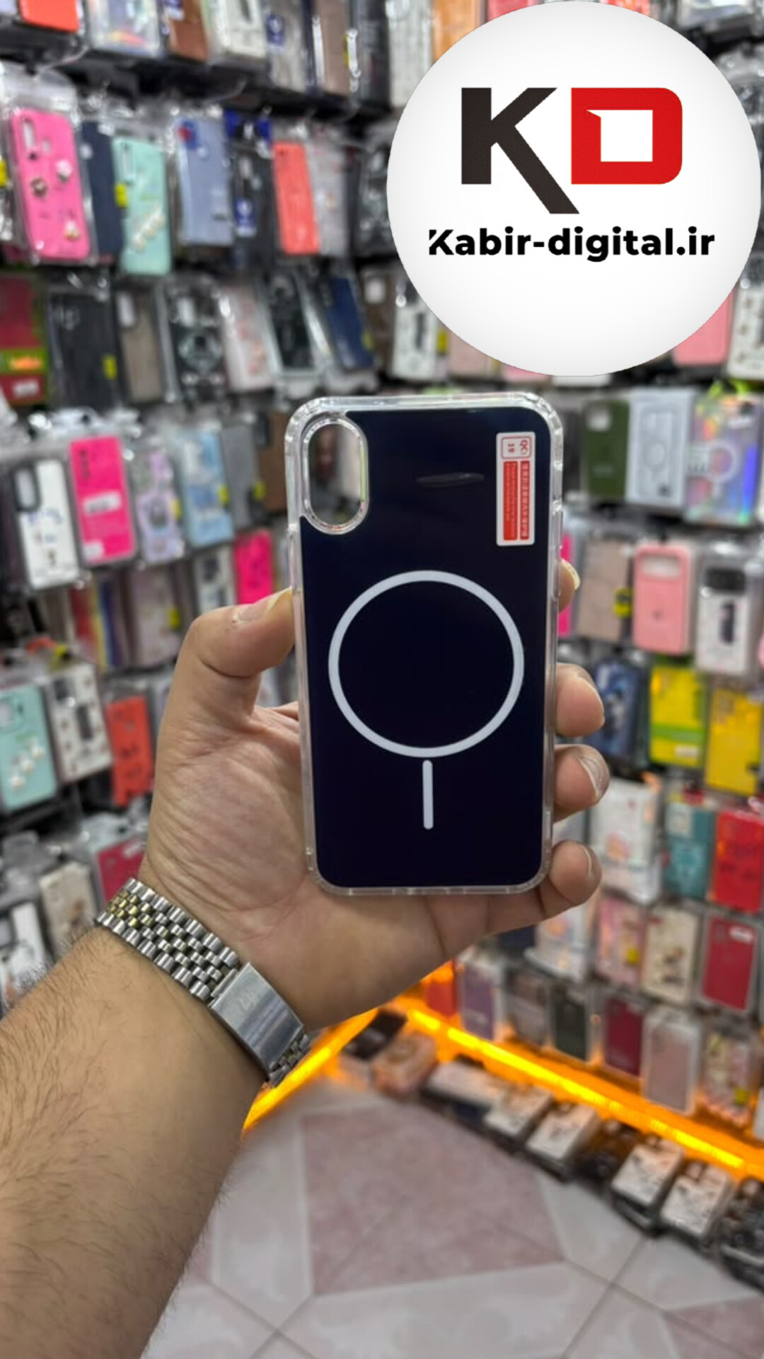 قاب گوشی iPhone X / XS آیفون Cosmic Clear Case مگ سیف Magsafe اورجینال اسپرت ایربگ دار ضد ضربه سرمه ای
