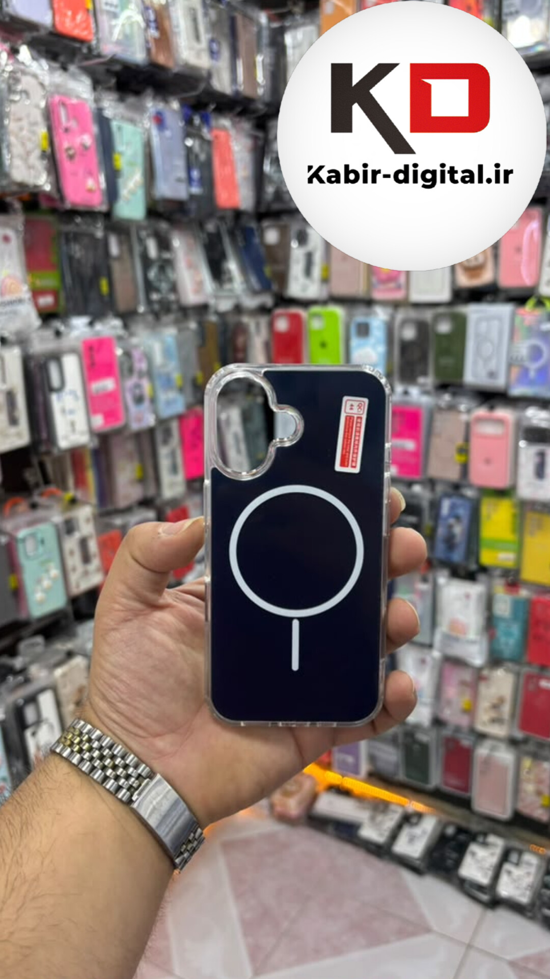 قاب گوشی iPhone 17 آیفون Cosmic Clear Case مگ سیف Magsafe اورجینال اسپرت ایربگ دار ضد ضربه سرمه ای