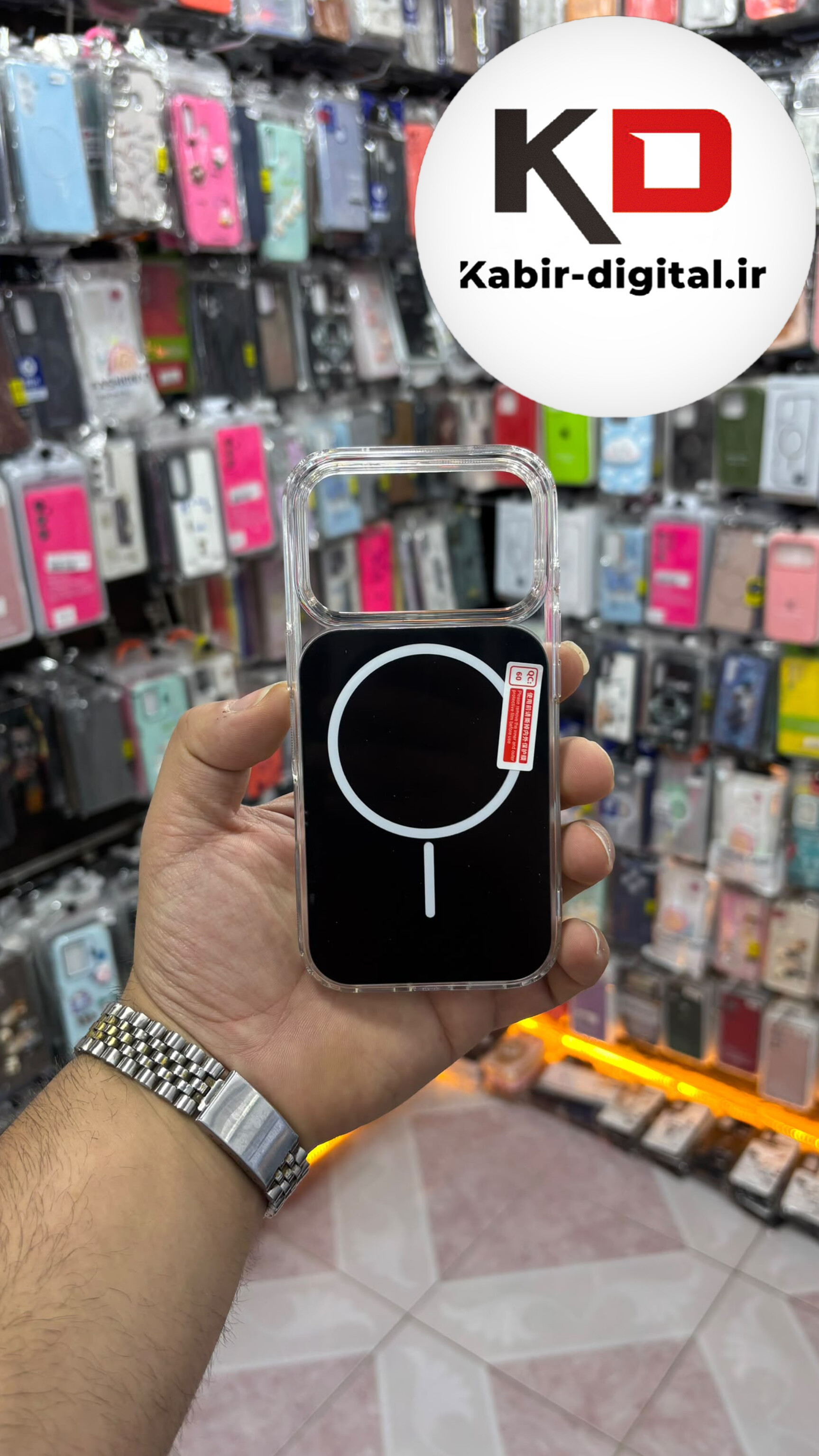 قاب گوشی iPhone 17 Pro آیفون Cosmic Clear Case مگ سیف Magsafe اورجینال اسپرت ایربگ دار ضد ضربه مشکی