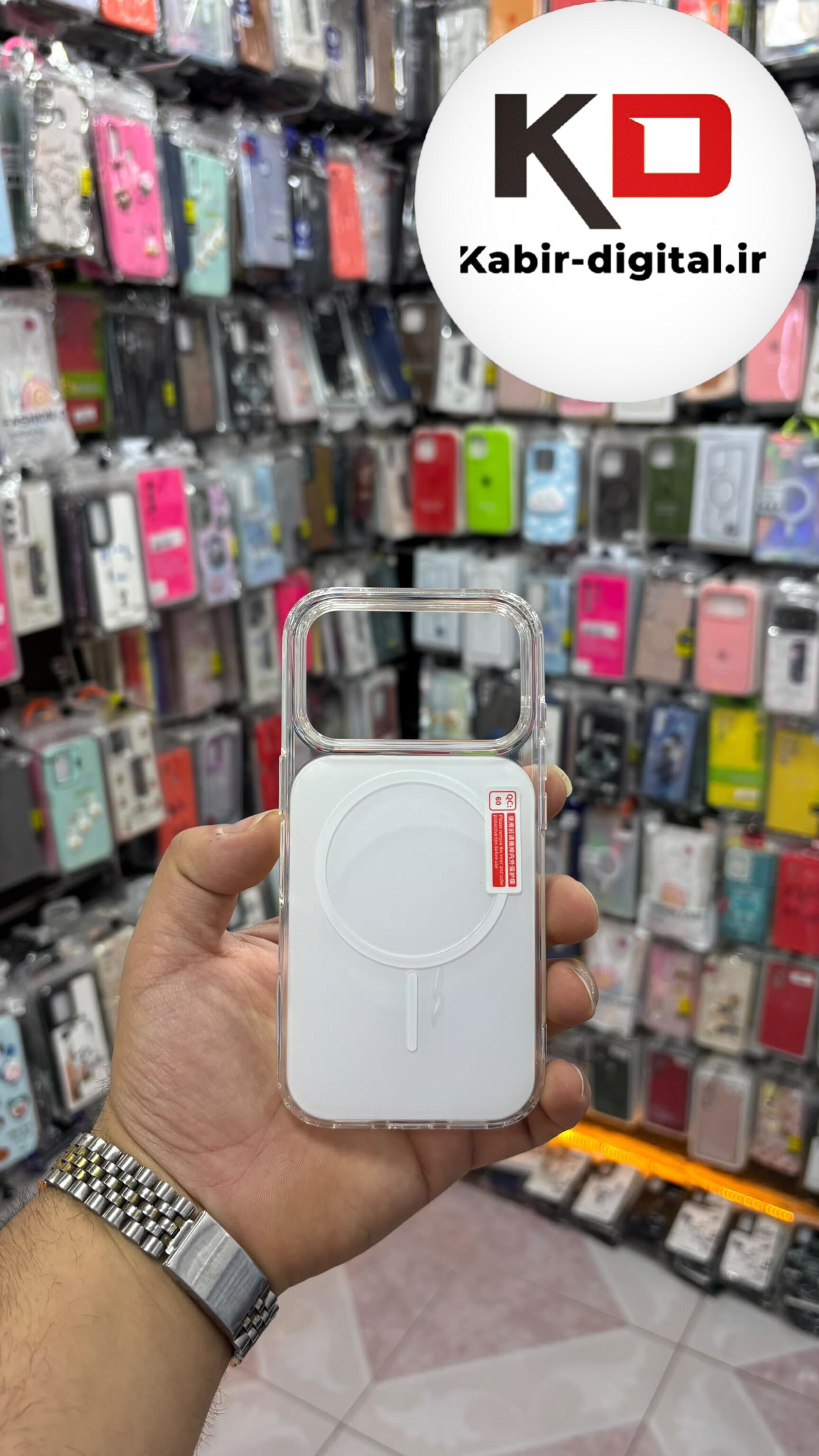 قاب گوشی iPhone 17 Pro آیفون Cosmic Clear Case مگ سیف Magsafe اورجینال اسپرت ایربگ دار ضد ضربه سفید