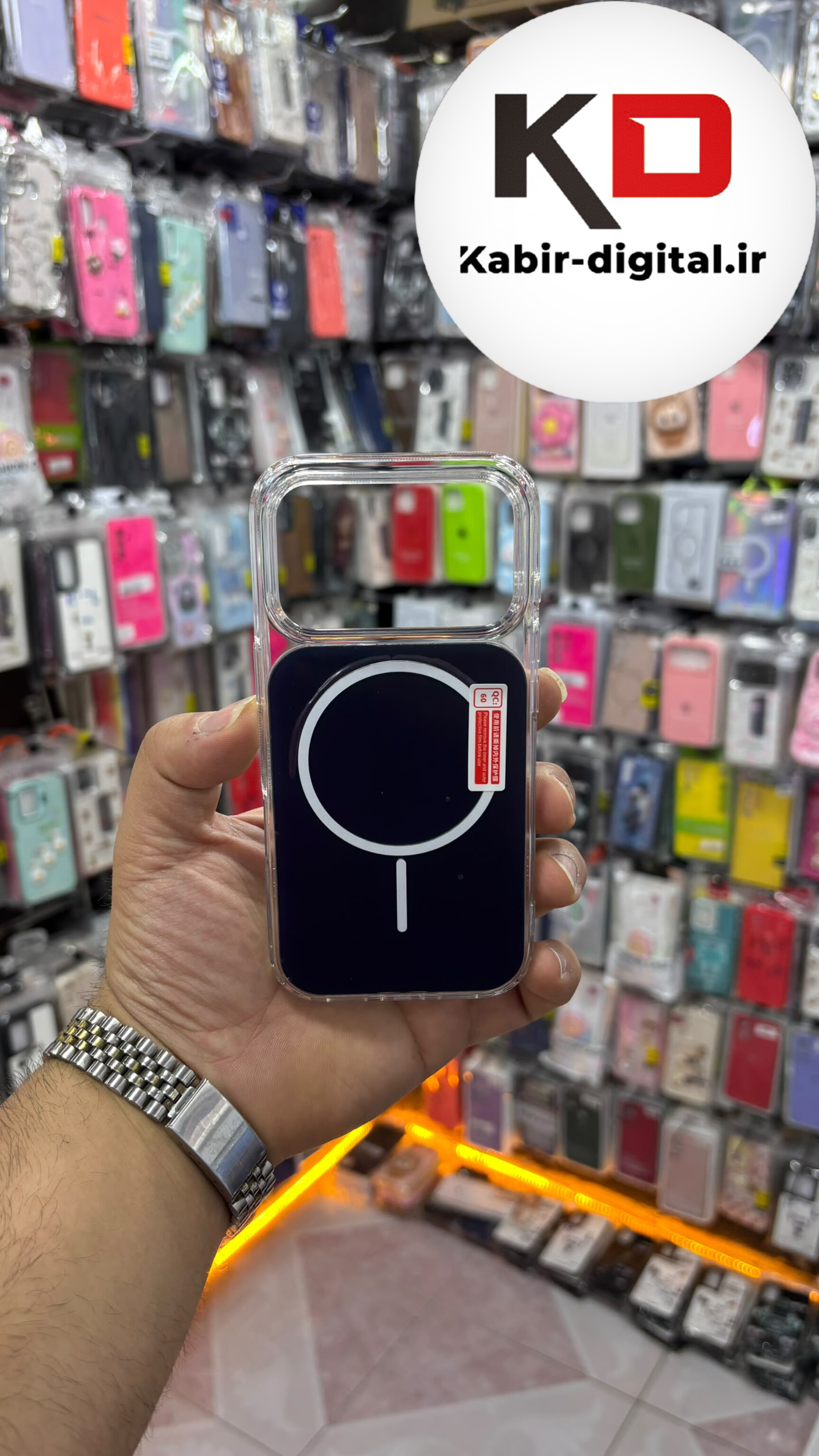 قاب گوشی iPhone 17 Pro آیفون Cosmic Clear Case مگ سیف Magsafe اورجینال اسپرت ایربگ دار ضد ضربه سرمه ای