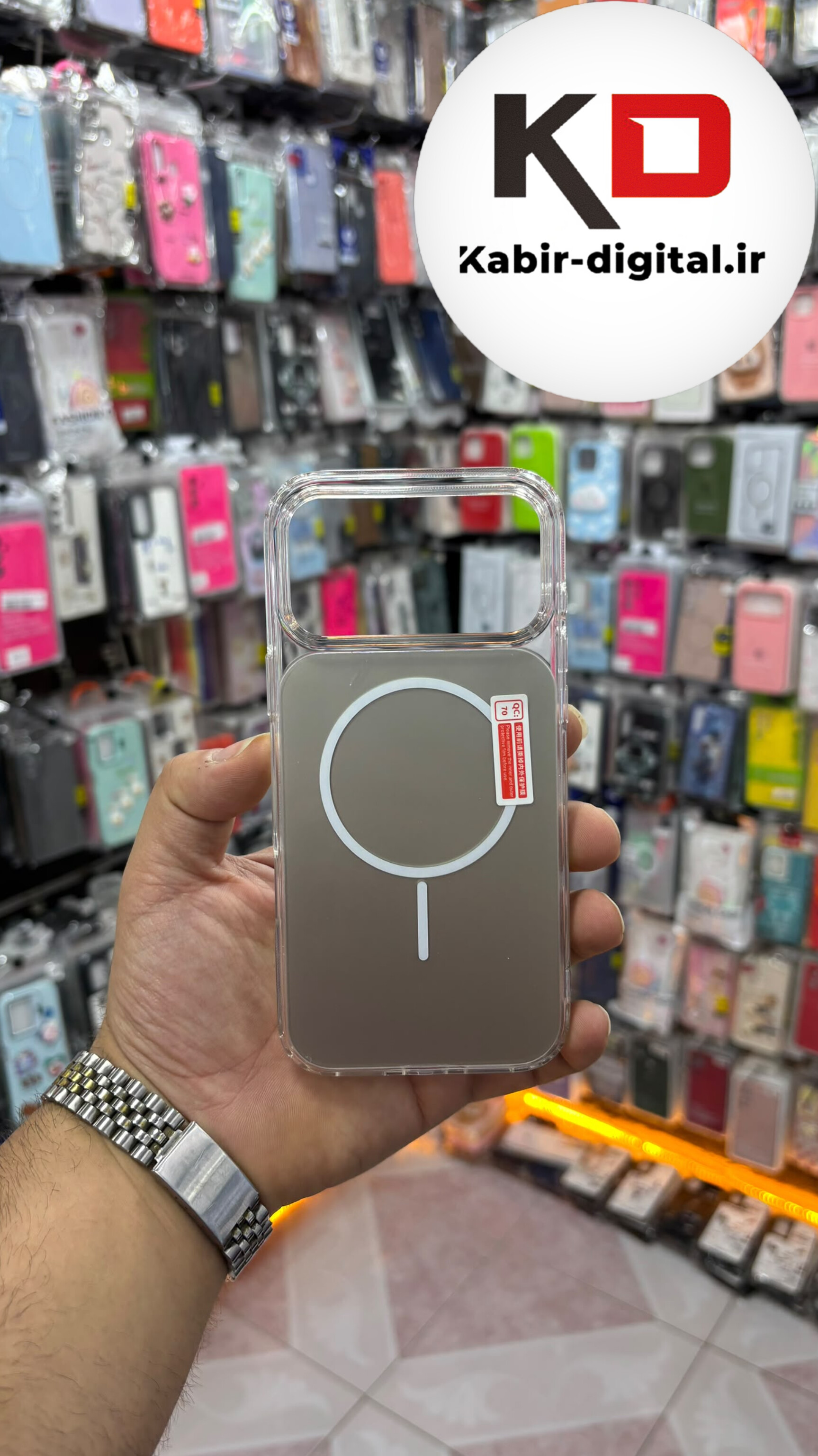 قاب گوشی iPhone 17 Pro Max آیفون Cosmic Clear Case مگ سیف Magsafe اورجینال اسپرت ایربگ دار ضد ضربه خاکی