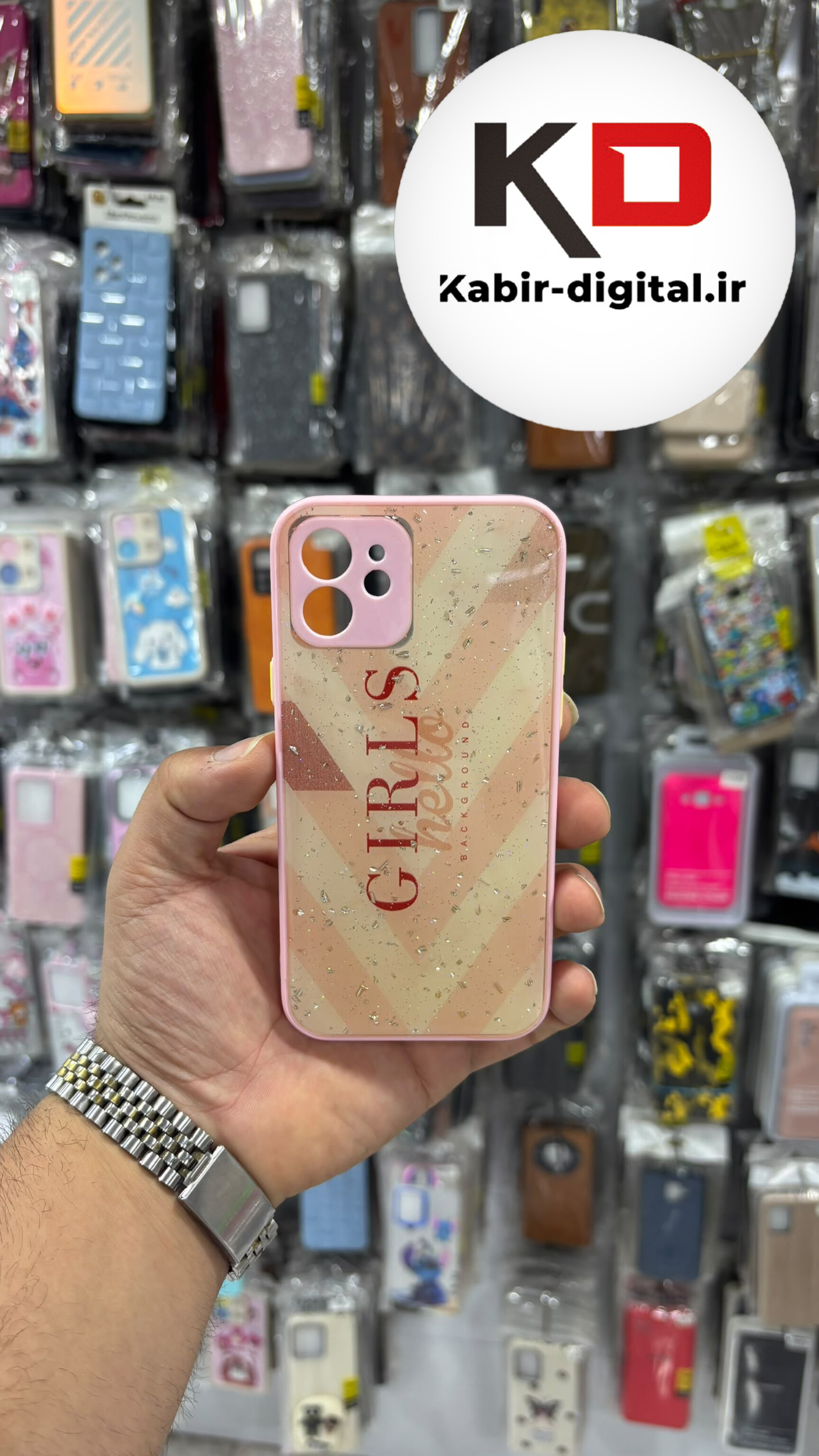 قاب گوشی iPhone 12 آیفون طرح رزینی ماربل HARD پاپ سوکت دار محافظ لنزدار صورتی