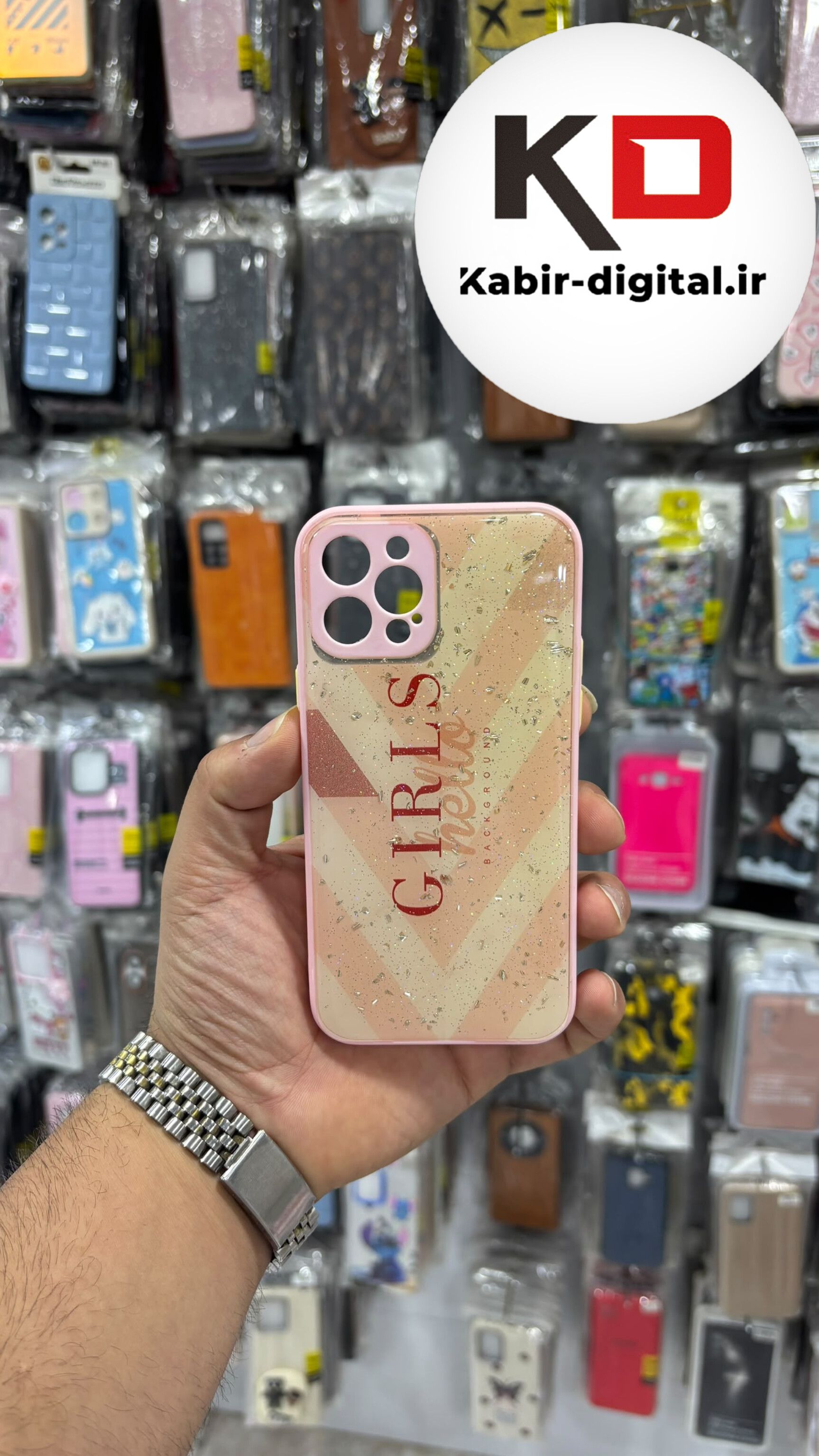 قاب گوشی iPhone 12 Pro آیفون طرح رزینی ماربل HARD پاپ سوکت دار محافظ لنزدار صورتی