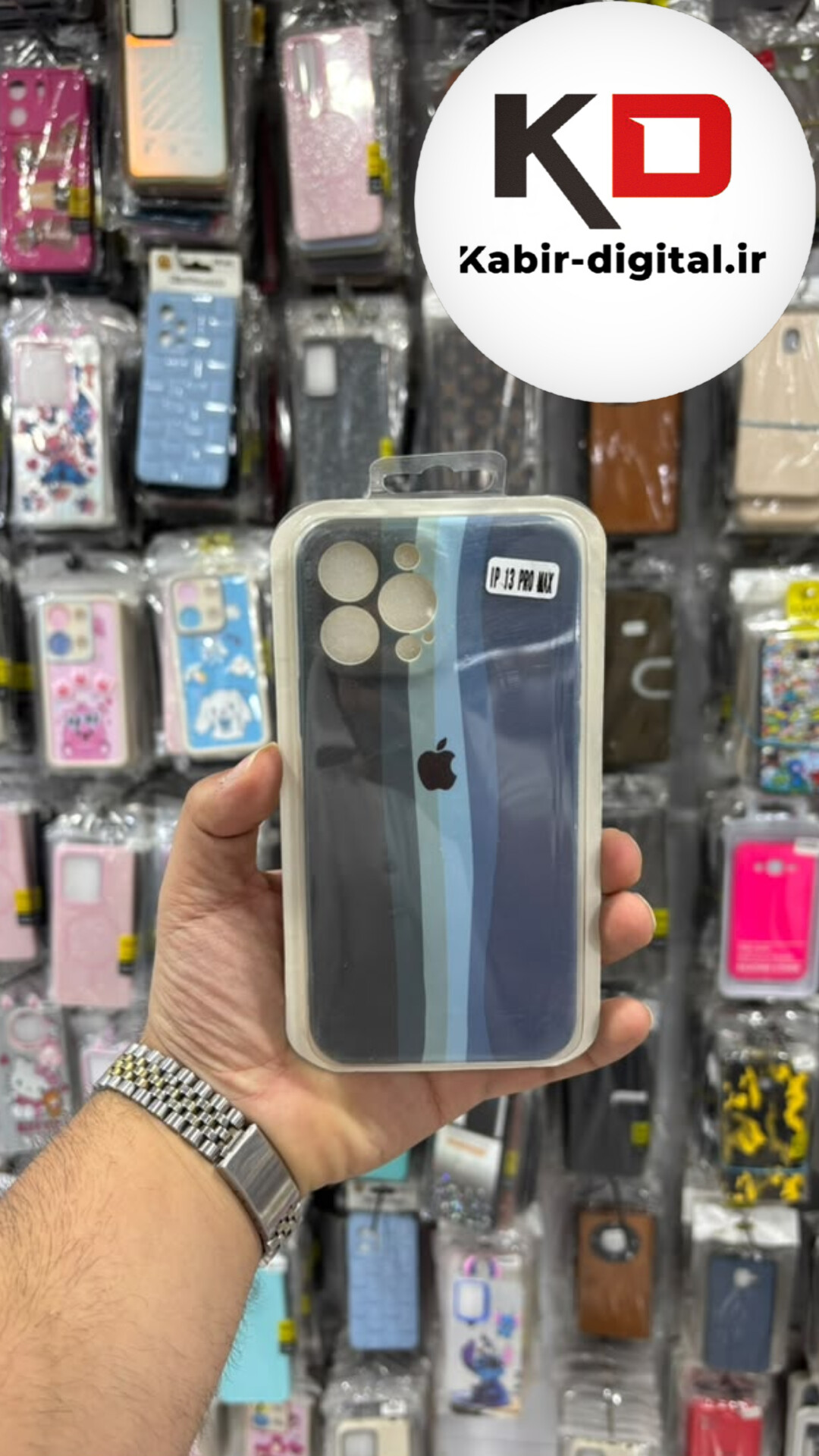 قاب گوشی iPhone 13 Pro Max آیفون سیلیکونی اورجینال درجه یک رنگین کمان  زیر بسته داخل پارچه محافظ لنزدار