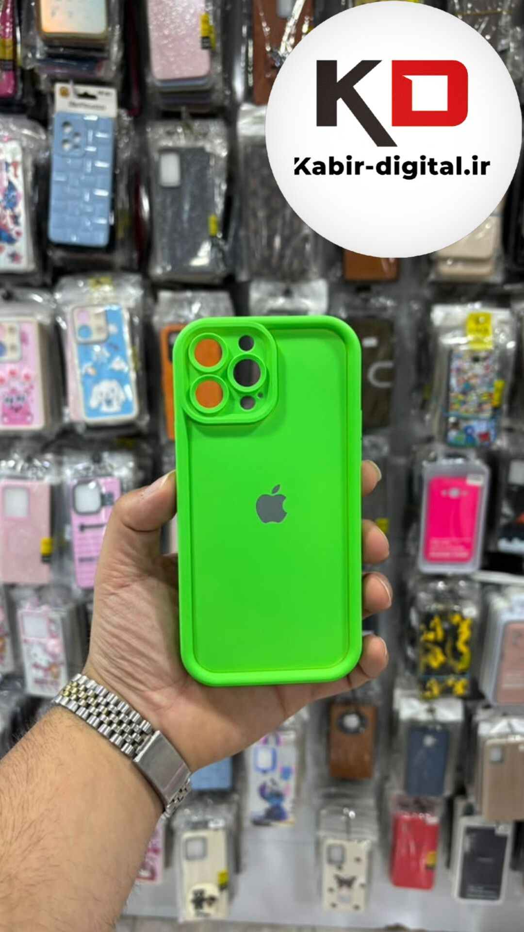 قاب گوشی iPhone 13 Pro Max آیفون سیلیکونی اورجینال درجه یک زیر بسته محافظ لنزدار سبز فسفری