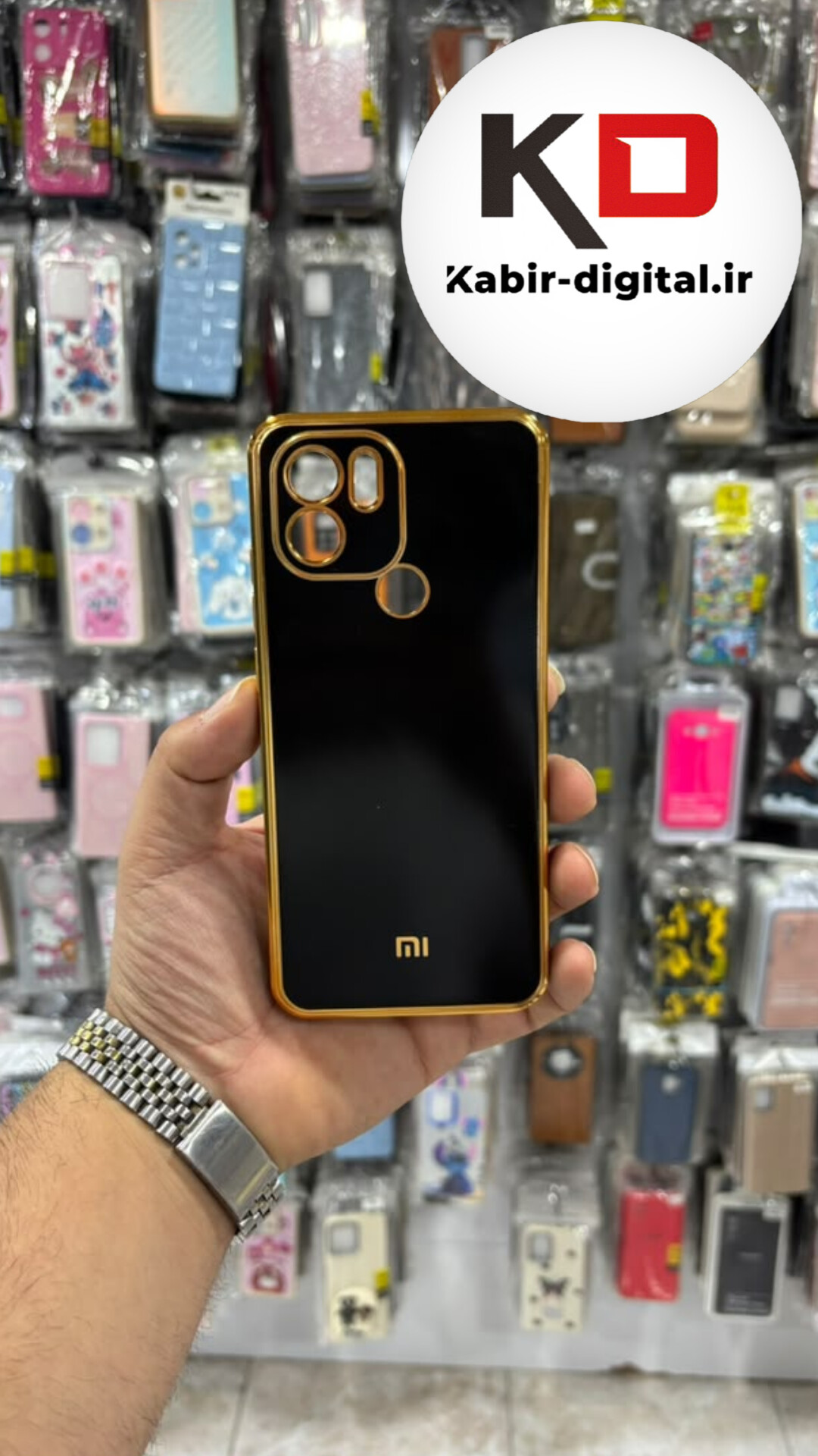 قاب گوشی  A1 Plus / A2 PLus شیائومی طرح ژله ای مای کیس گلد لاین دور طلایی محافظ لنز دار مشکی