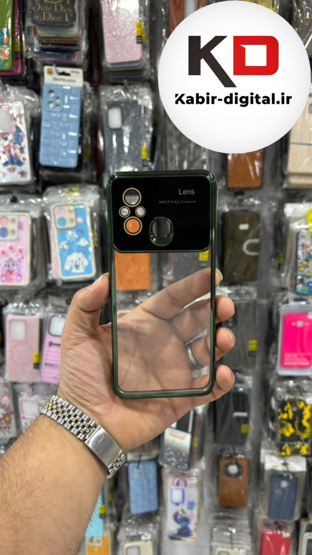 قاب گوشی  POCO C55  / Redmi 12c شیائومی Camera Lens شفاف دور سبز محافظ لنزدار