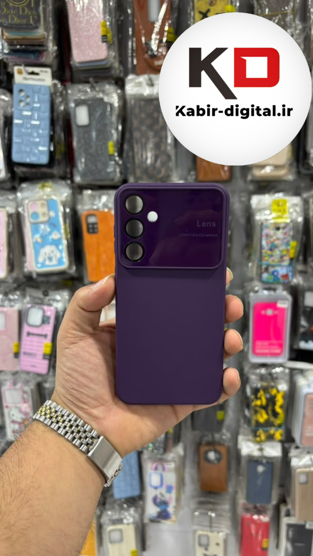 قاب گوشی Galaxy S23 FE سامسونگ سیلیکونی Camera Lens زیر بسته محافظ لنز دار بنفش