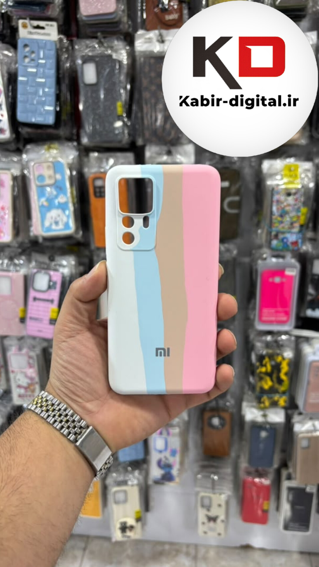 قاب گوشی  MI 12T / MI 12T Pro شیائومی سیلیکونی رنگین کمون اورجینال درجه یک داخل پارچه زیر بسته محافظ لنزدار