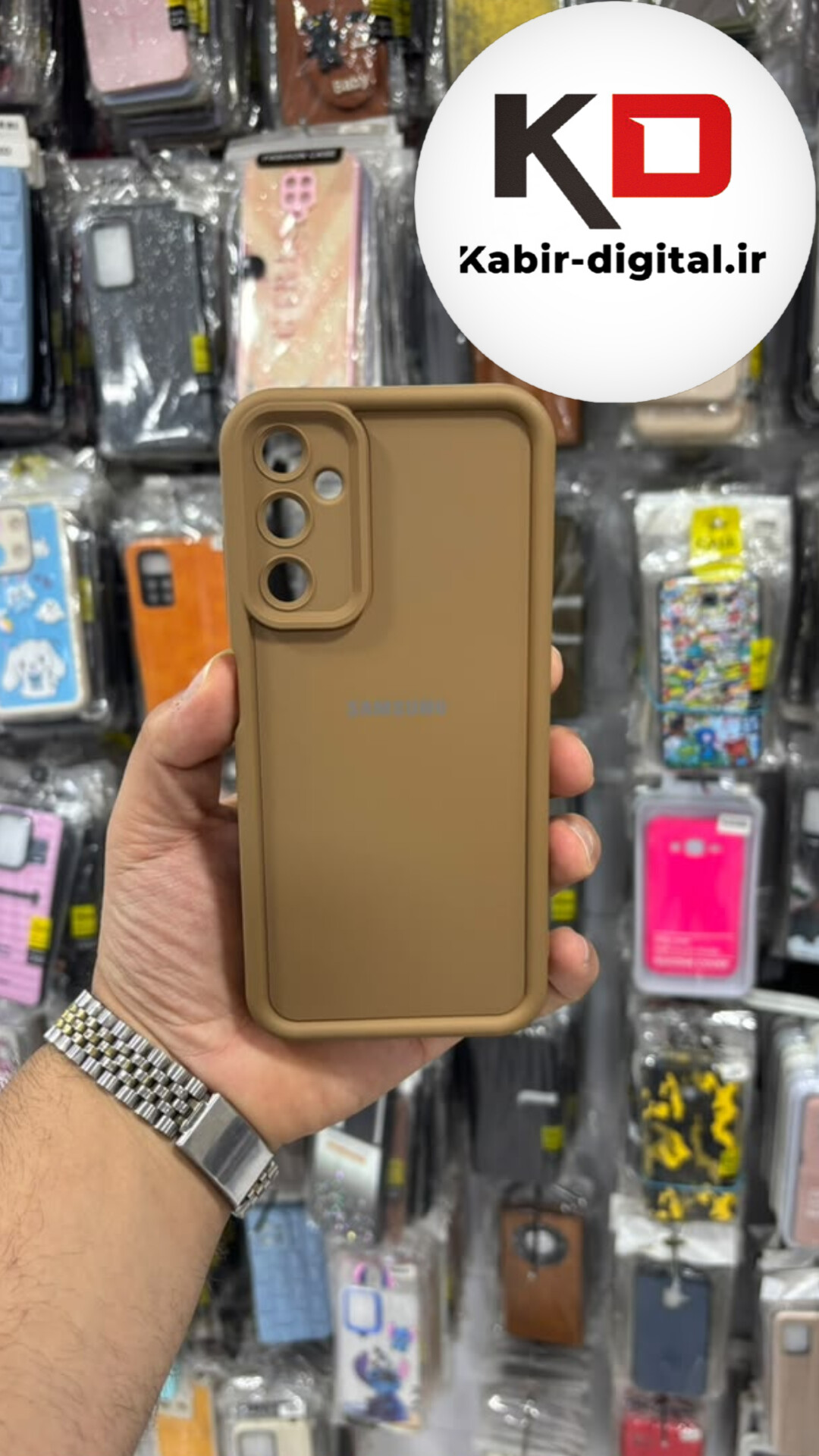 قاب گوشی Galaxy A05s سامسونگ سیلیکونی Solid Case ضد ضربه منحنی محافظ لنز دار موکا