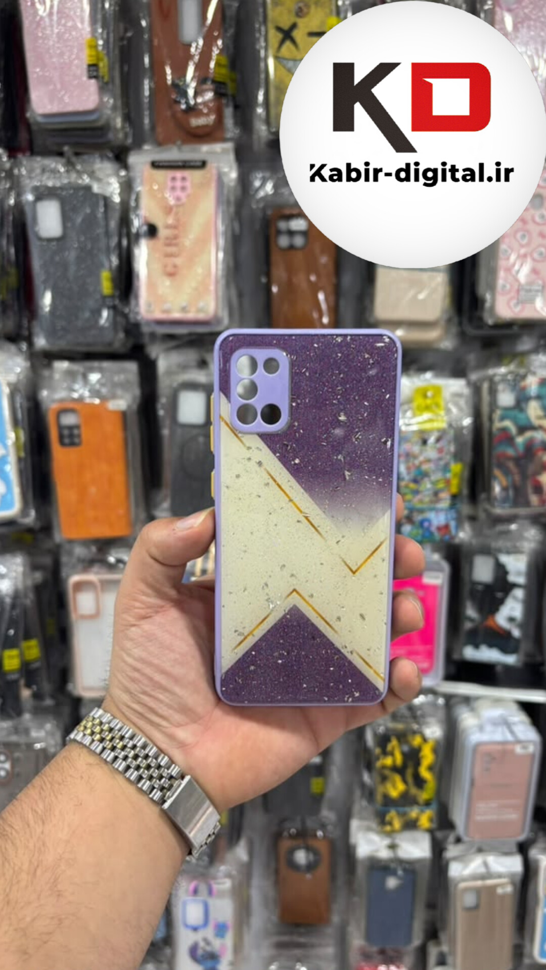 قاب گوشی Galaxy A31 سامسونگ طرح رزینی ماربل HARD پاپ سوکت دار محافظ لنزدار بنفش
