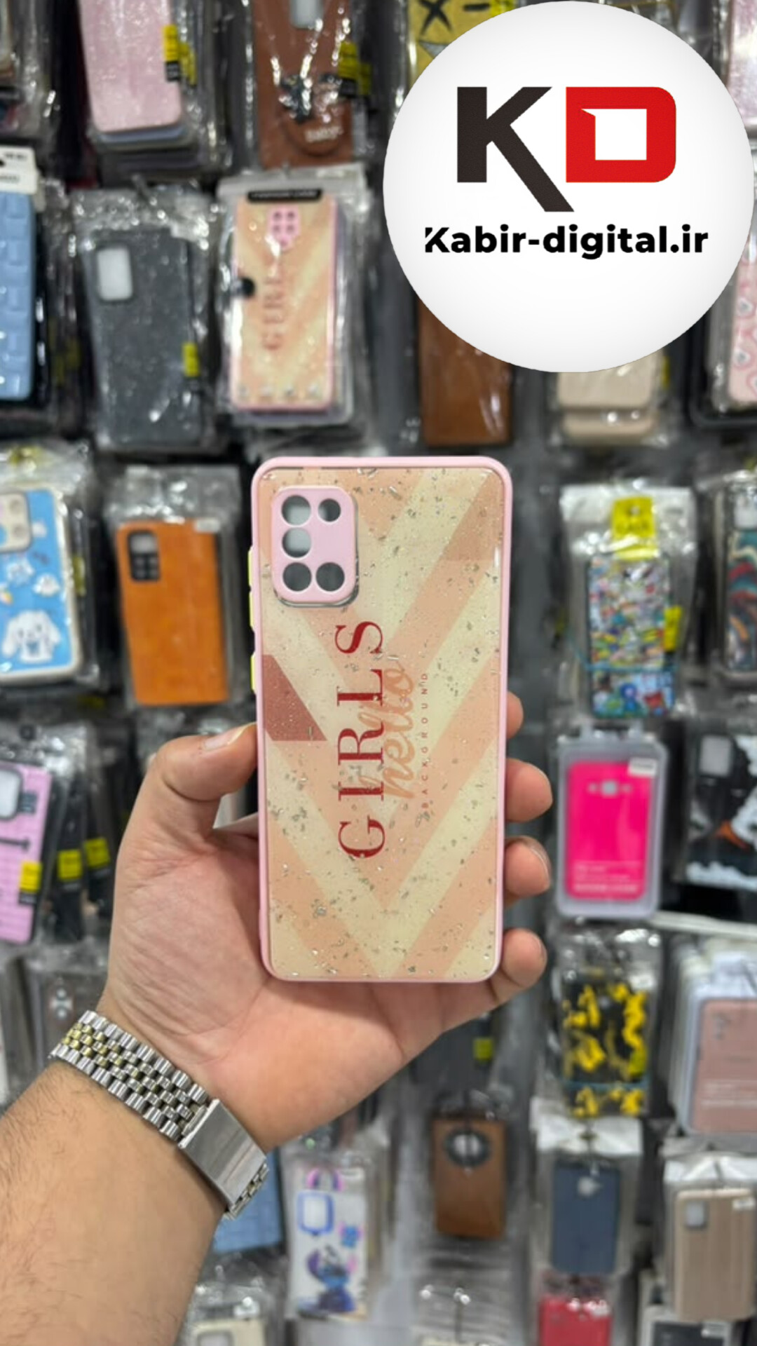 قاب گوشی Galaxy A31 سامسونگ طرح رزینی ماربل HARD پاپ سوکت دار محافظ لنزدار صورتی