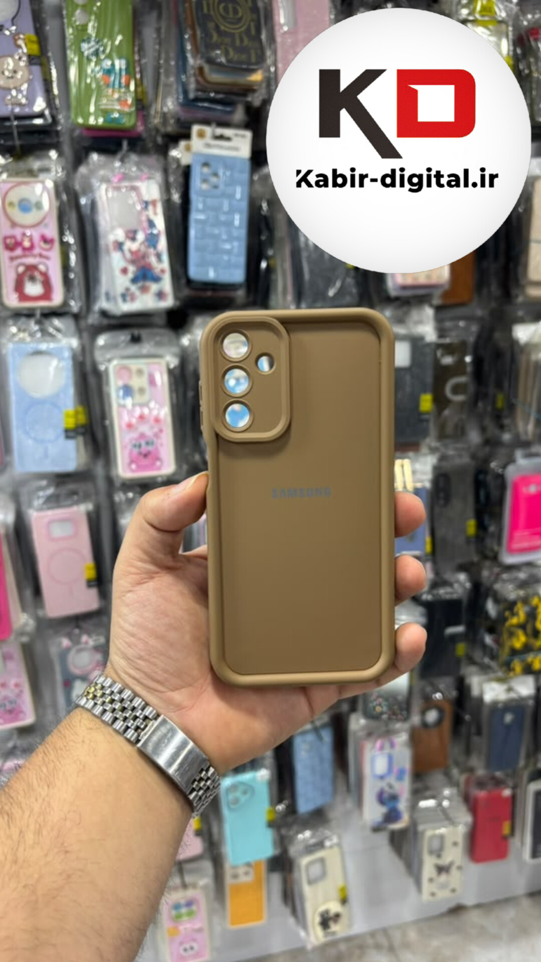قاب گوشی Galaxy A15 / A24 / A25 سامسونگ سیلیکونی Solid Case ضد ضربه موکا برجسته محافظ لنز دار