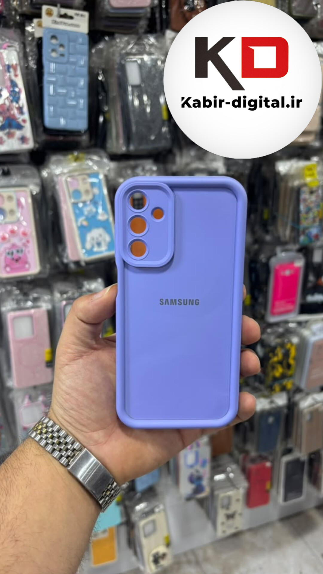 قاب گوشی Galaxy A15 / A24 / A25 سامسونگ سیلیکونی Solid Case ضد ضربه بنفش برجسته محافظ لنز دار