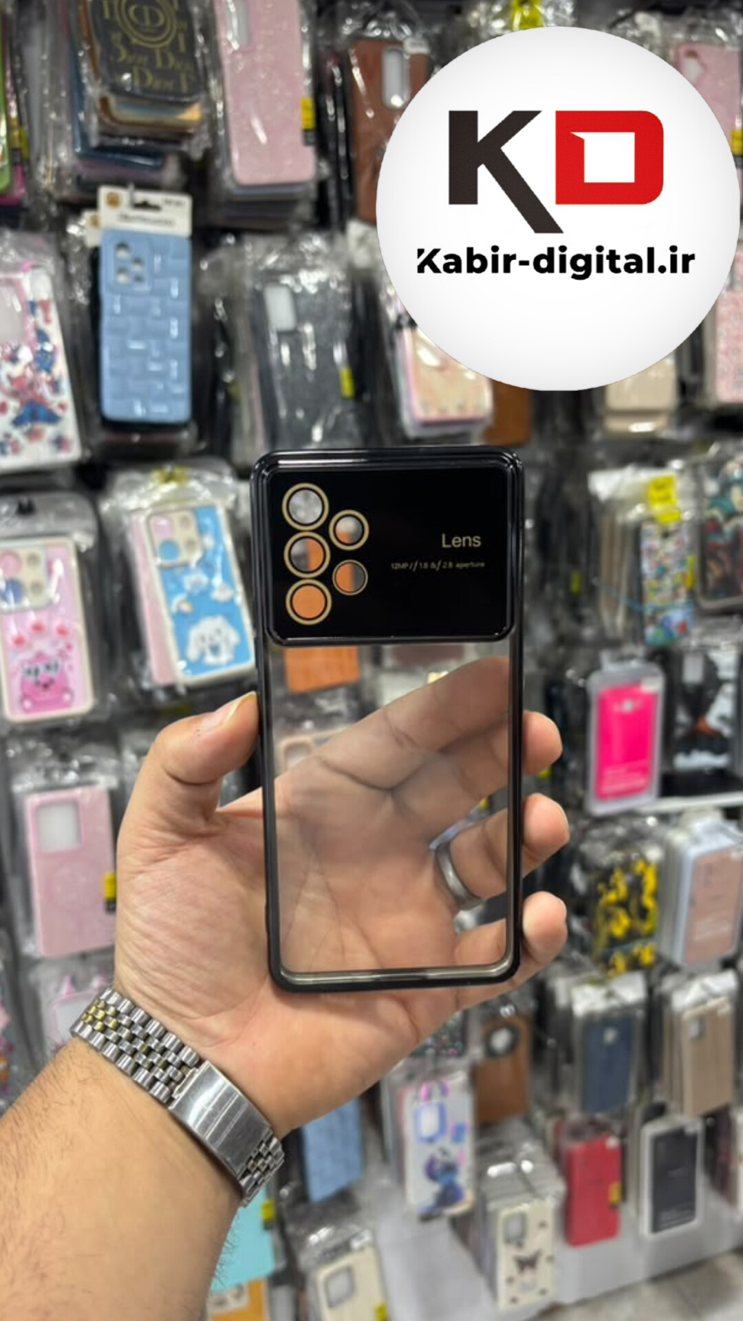 قاب گوشی Galaxy A53 سامسونگCamera Lens شفاف دور مشکی محافظ لنزدار