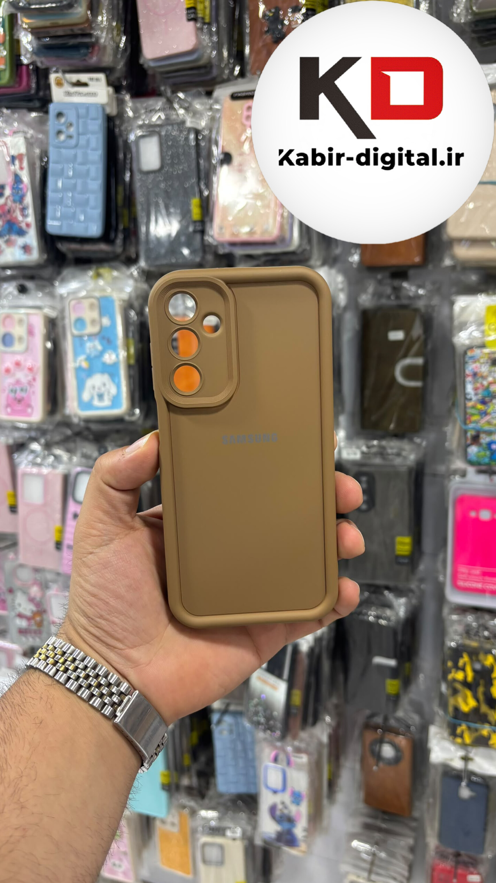 قاب گوشی Galaxy A15 / A25 / A24 سامسونگ سیلیکونی Solid Case ضد ضربه منحنی موکا محافظ لنز دار