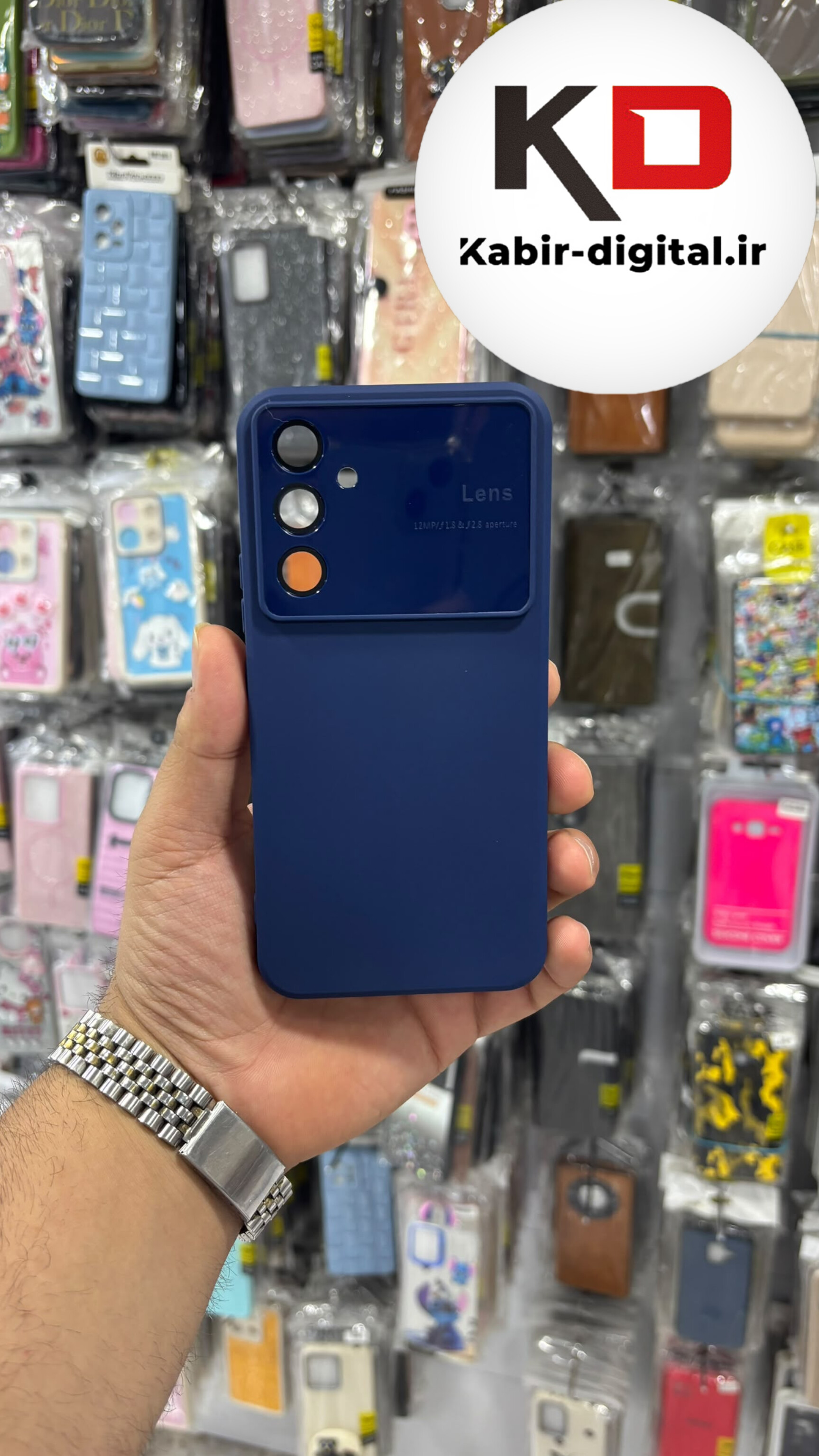 قاب گوشی Galaxy A54 سامسونگ Camera Lens سیلیکونی سرمه ای محافظ لنزدار