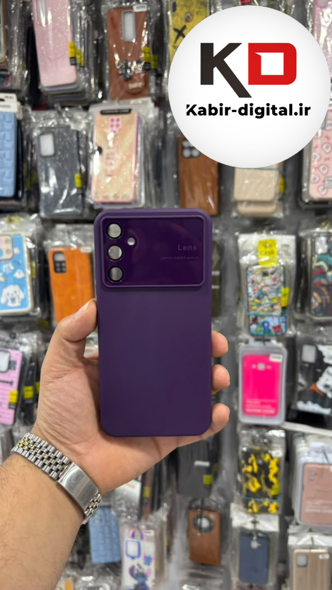قاب گوشی Galaxy A34 سامسونگ Camera Lens سیلیکونی بنفش محافظ لنزدار