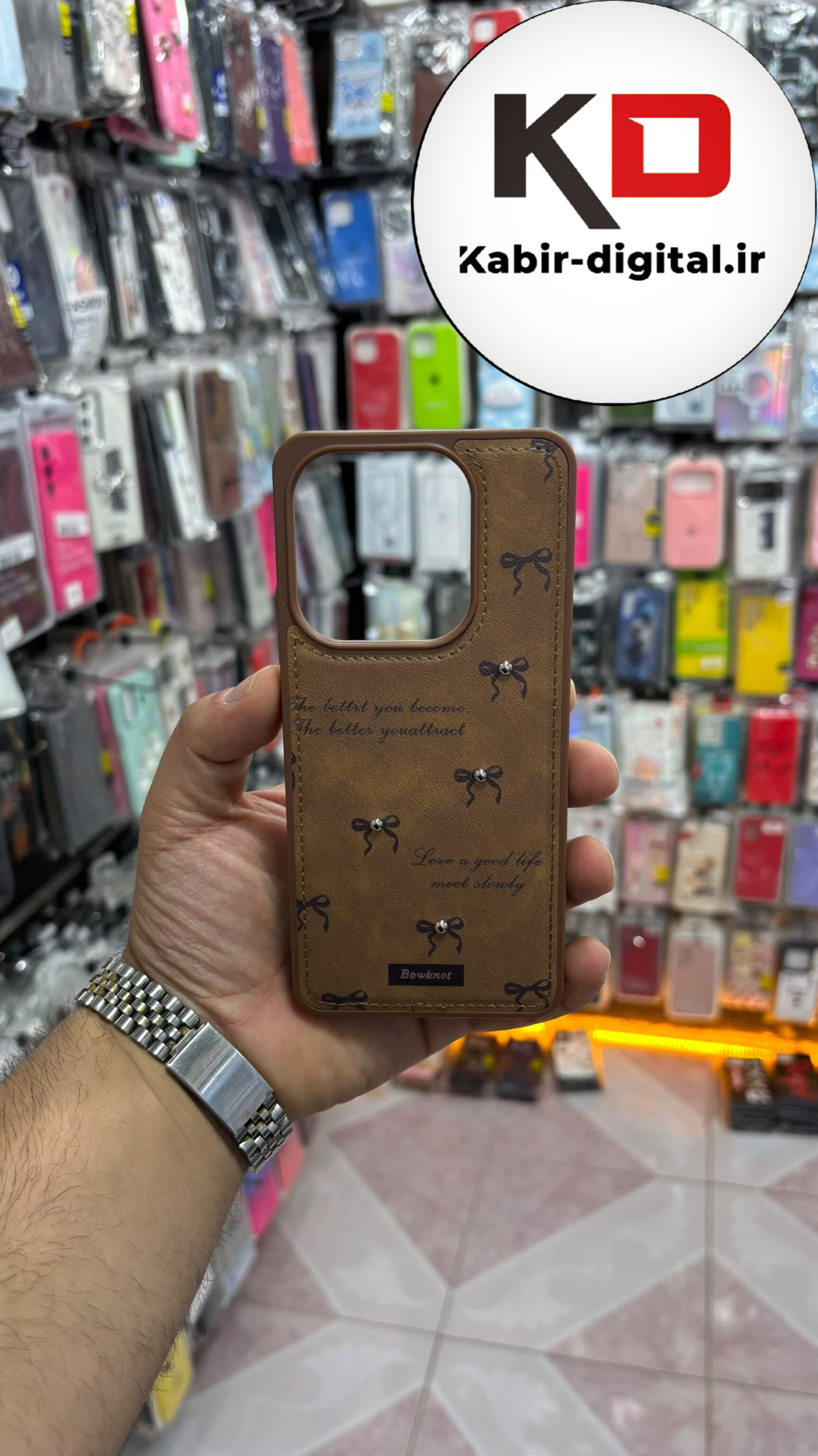 قاب گوشی Redmi Note 14 4G شیائومی اورجینال یونیک کیس چرمی دوخت طرح پاپیون داخل پارچه